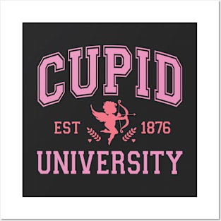 Cupid University Est 1876 Valentine Pink Posters and Art